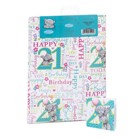 21st Birthday Luxury Me to You Bear Giftwrap and Tags £1.00